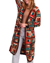 Saachi - Granny Square Crochet Longline Cardigan - Lyst
