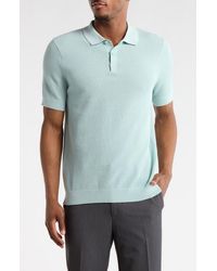 14th & Union - Textured Cotton Polo Sweater - Lyst