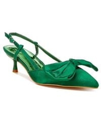 LONDON RAG - Okshak Bow Pointed Toe Slingback Satin Pump - Lyst