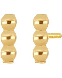 Bony Levy 14k Gold Short Beaded Bar Stud Earrings - Metallic