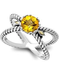 Samuel B. - Two-Tone X Crossover Band Ring - Lyst