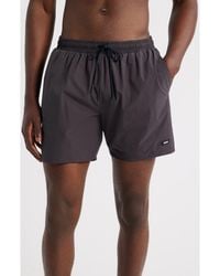 BOSS - Solid Stretch Swim Trunks - Lyst