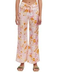 Maje - Pisella Floral Flared Tie Front Pants - Lyst