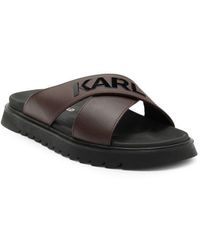Ciabatte Karl Lagerfeld Kondo Shine Maison, Modello KL80909, Gomma Nera, Slip-on, Punta Aperta, Suola Piatta - 3