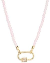 Leith - Cubic Zirconia & Crystal Beaded Carabiner Necklace - Lyst