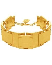 Karine Sultan 24k Gold Plated Shiny Textured Square Bracelet At Nordstrom Rack - Metallic
