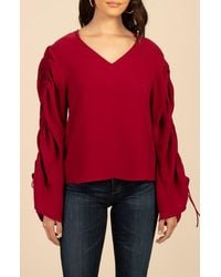 Trina Turk - Veda Ruched Tie Sleeve Top - Lyst