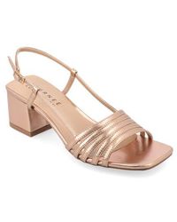 Journee Collection - Shayana Block Heel Slingback Sandal - Lyst