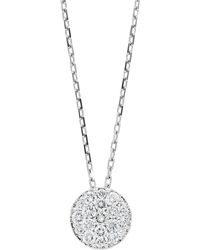 Bony Levy - Lora 18k White Gold Pave Diamond Round Pendant Necklace - Lyst