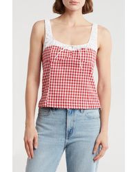 Elodie Bruno - Gingham Fitted Crop Top - Lyst