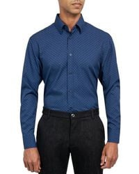 W.r.k. - Regular Fit Dot Print Performance Stretch Dress Shirt - Lyst