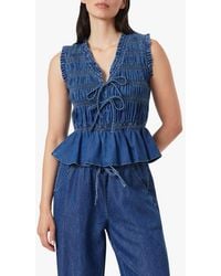 Habitual - Ruffle Denim Tank Top - Lyst
