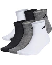 adidas - 6-pack Athletic Quarter Socks - Lyst