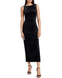 DONNA MORGAN FOR MAGGY - Sleeveless Side Slit Velvet Midi Dress - Lyst