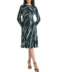 Maggy London - Long Sleeve Mesh Midi Dress - Lyst