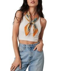 Saachi - Floral Pleated Square Scarf - Lyst