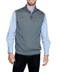 Tailorbyrd - Fine Knit Quarter Zip Sweater Vest - Lyst