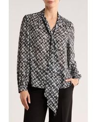 Gemma  Jane - Tie Neck Georgette Top - Lyst