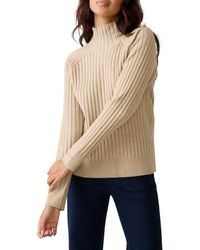 Faherty - Jackson Mock Neck Cotton Blend Rib Sweater - Lyst
