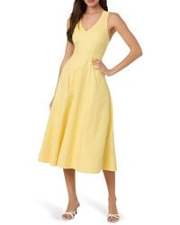 Astr - Cross Back Sleeveless Midi Dress - Lyst