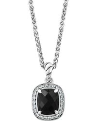 Effy - Sterling Silver Black Onyx & White Topaz Pendant Necklace - Lyst
