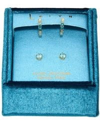 Leith - Set Of 2 Cubic Zirconia Stud & Huggie Hoop Earrings - Lyst