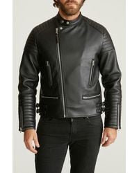 Robert Graham - Faux Leather Moto Jacket - Lyst
