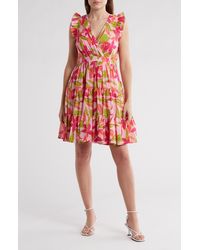 Taylor Dresses - Floral Faux Wrap Dress - Lyst