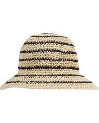 Bruno Magli - Stripe Crochet Straw Bucket Hat - Lyst