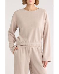 90 Degrees - Herringbone Crop Pullover Sweatshirt - Lyst