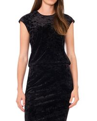 Halogen® - Crushed Velvet Cap Sleeve Top - Lyst