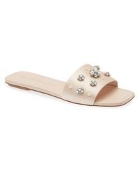 Stuart Weitzman - Poppy Embellished Slide Sandal - Lyst