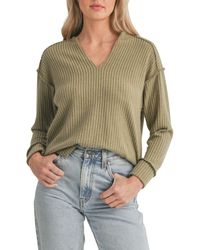 All In Favor - Textured Knit Henley Top In At Nordstrom, Size X-large - Lyst