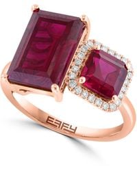 Effy - 14k Rose Gold Lab Created Ruby & Lab Created Diamond Ring - Lyst