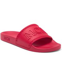 MCM - Logo Rubber Slide Sandal - Lyst