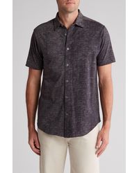 COASTAORO - Wavy Crosshatch Short Sleeve Shirt - Lyst