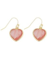 Panacea - Crystal Heart Drop Earrings - Lyst