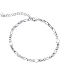 Simona - Heart Figaro Chain Bracelet - Lyst