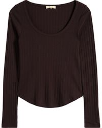 Madewell - Pointelle Scoop Neck Long Sleeve Top - Lyst
