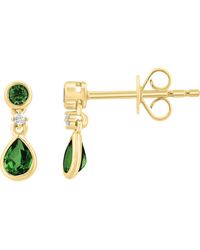 Effy - Plated Sterling Stone & Diamond Drop Earrings - Lyst