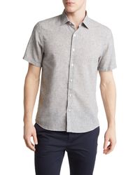 Robert Barakett - Martense Slub Short Sleeve Cotton Button-up Shirt - Lyst