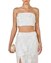 Endless Rose - Embroidered Flower Strapless Top & Maxi Skirt Set - Lyst