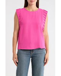 Vince Camuto - Pleat Sleeve Shell Top - Lyst