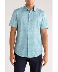 Bugatchi - Miles Ooohcotton Short Sleeve Button-Up Shirt - Lyst