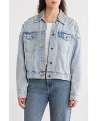 Vigoss - Top Crystal Embellishment Denim Jacket - Lyst