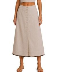 Nanette Lepore - Whipstitch Buttoned Midi Skirt - Lyst