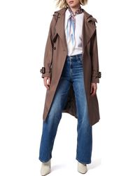 Bernardo - Double Breasted Hooded Trench Coat - Lyst