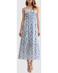 Lush - Floral Ruffle Tiered Midi Dress - Lyst