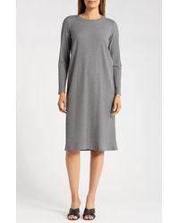 Eileen Fisher - Long Sleeve Rib Dress - Lyst