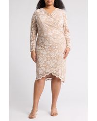 chinese dress ladies Mariana Yellow Lace Bust Midi Dress - US 6
